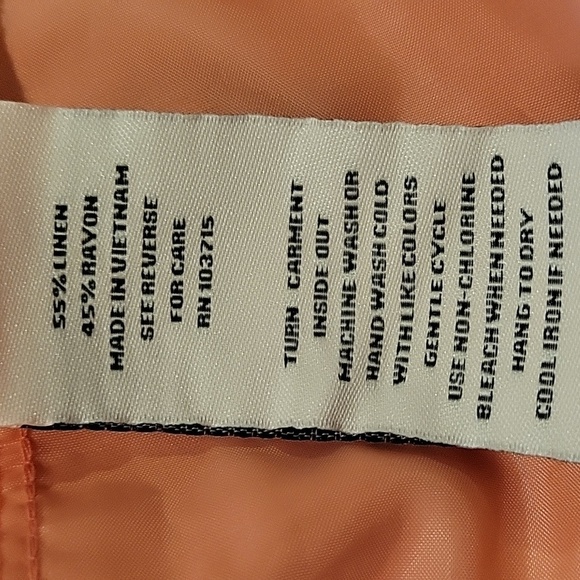 NWT Nanette by Nanette Lepore large pink/peach linen blend pants - Picture 4 of 4